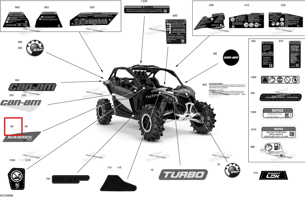 Деталь 704907786 на схеме узла 2021 Can-Am Maverick Turbo - XMR Body - Decals