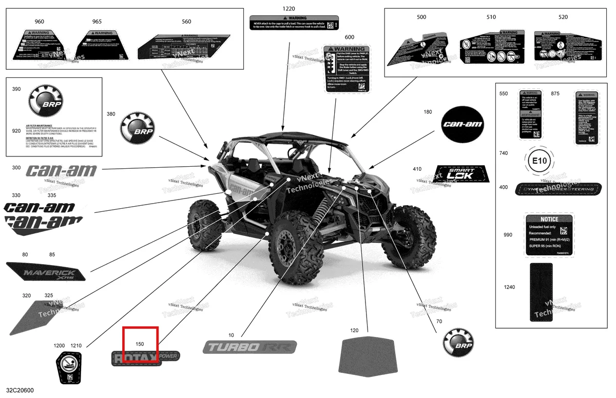 Деталь 704907801 на схеме узла 2020 Can-Am Maverick Turbo R, Turbo RR - STD XDS XRS Decals - Xrs