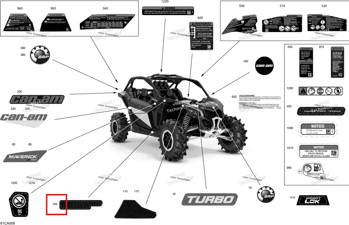 Деталь 704907804 на схеме узла 2021 Can-Am Maverick Turbo - XMR Body - Decals