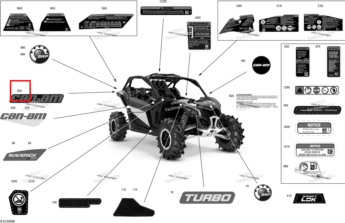 Деталь 704907807 на схеме узла 2021 Can-Am Maverick Turbo - XMR Body - Decals