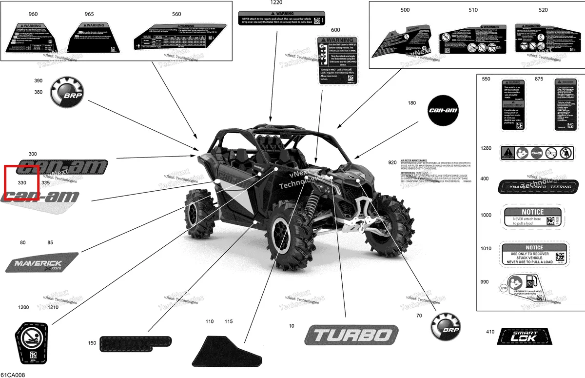 Деталь 704907815 на схеме узла 2021 Can-Am Maverick Turbo - XMR Body - Decals
