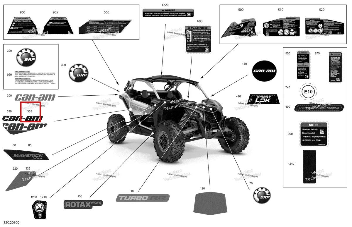 Деталь 704907828 на схеме узла 2020 Can-Am Maverick Turbo R, Turbo RR - STD XDS XRS Decals - Xrs