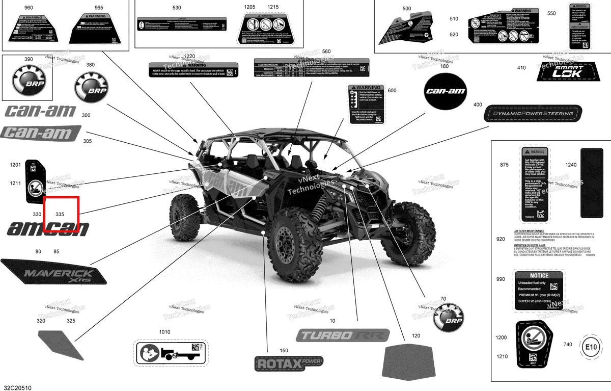 Деталь 704907846 на схеме узла 2020 Can-Am Maverick MAX Turbo R, Turbo RR - STD XDS XRS Decals - Xrs