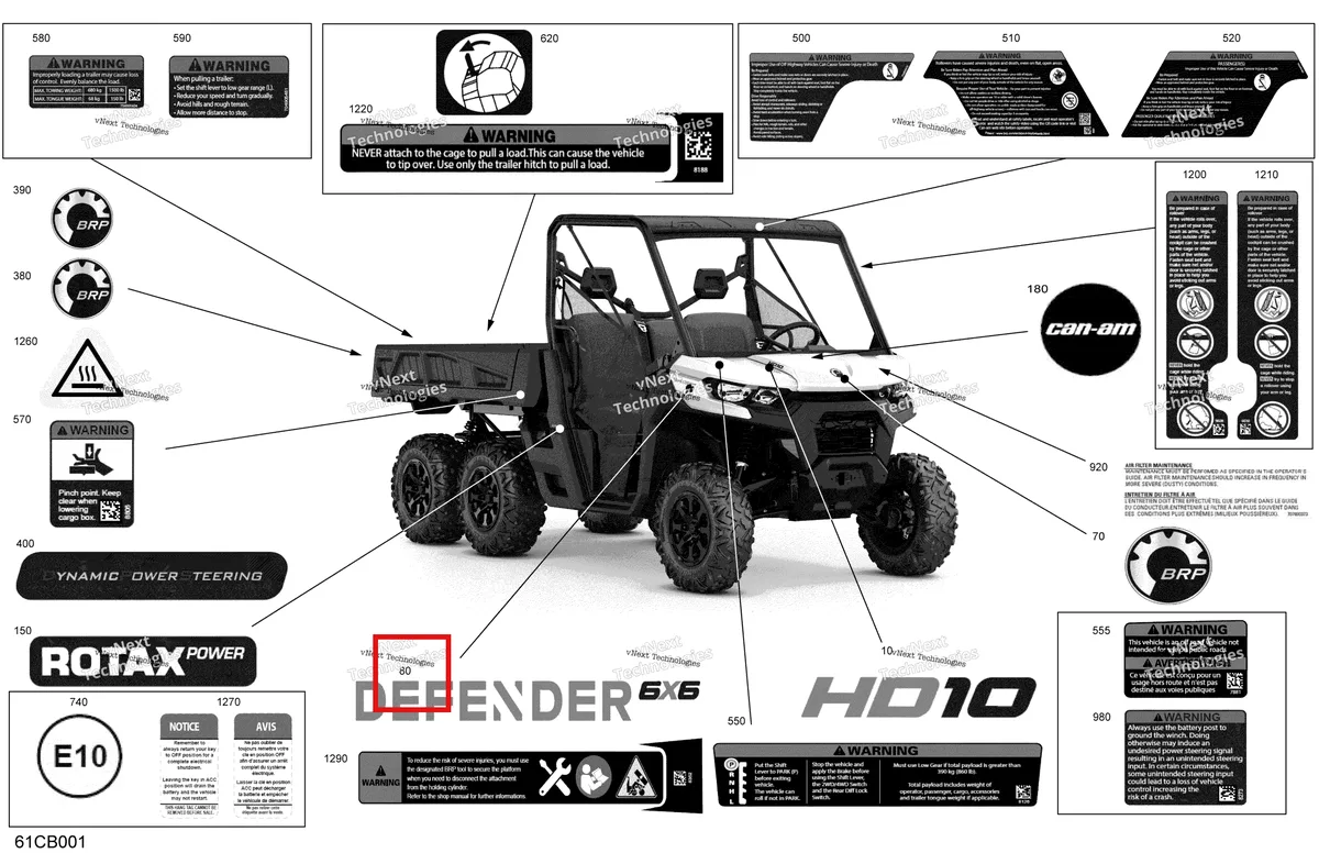 Деталь 704907879 на схеме узла 2022 Can-Am Defender 6X6 HD10 - DPS Body - Decals