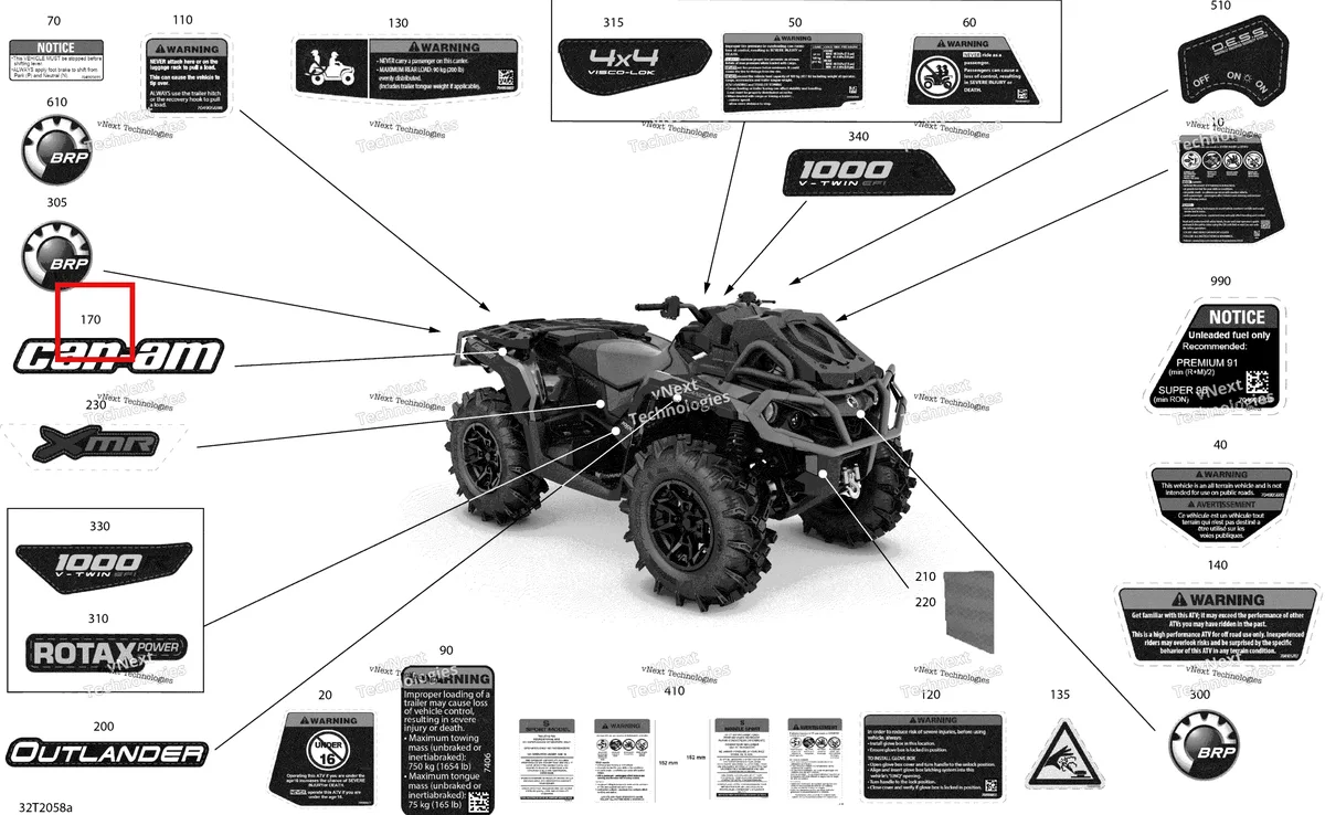 Деталь 704907907 на схеме узла 2020 Can-Am Outlander 1000R EFI - XMR Decals - Xmr