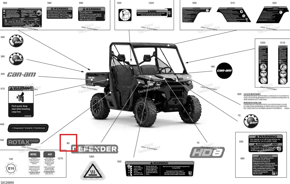 Деталь 704907946 на схеме узла 2020 Can-Am Defender HD8 Decals - Dps
