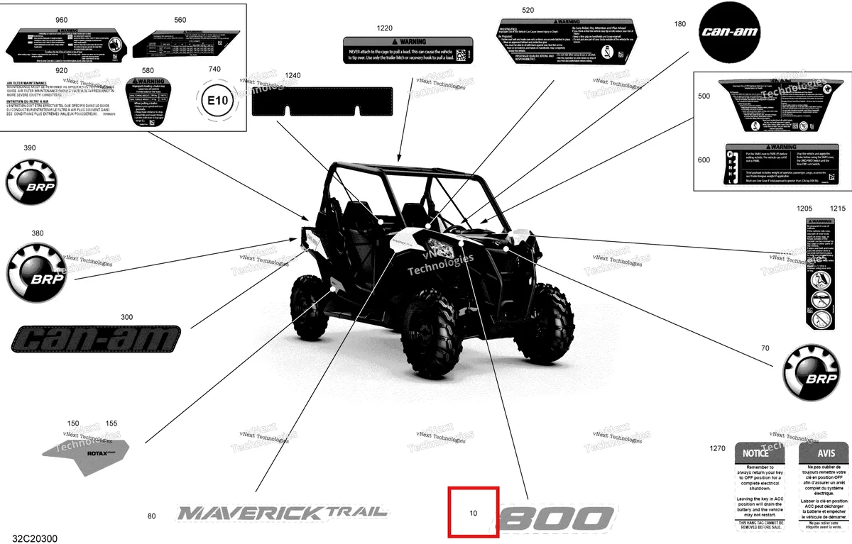 Деталь 704907965 на схеме узла 2020 Can-Am Maverick Trail 800 Decals - Base