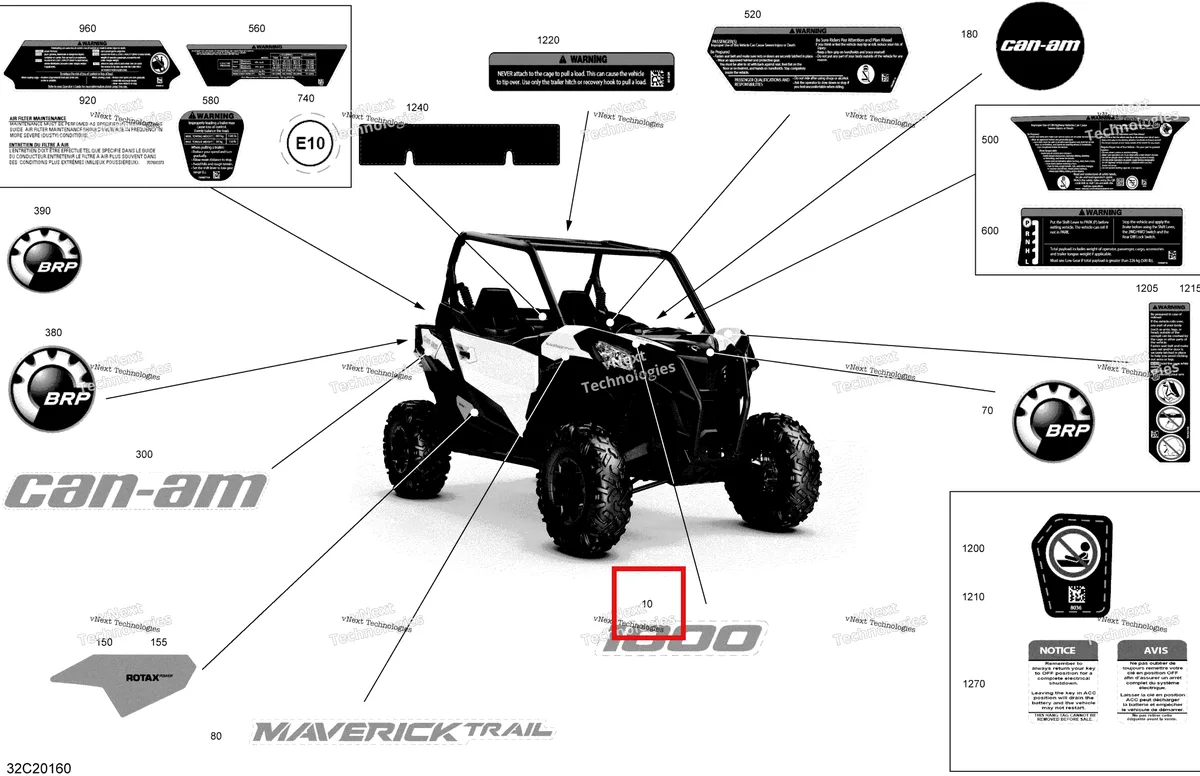 Деталь 704907966 на схеме узла 2020 Can-Am Maverick Sport 1000 - BASE Decals - Base