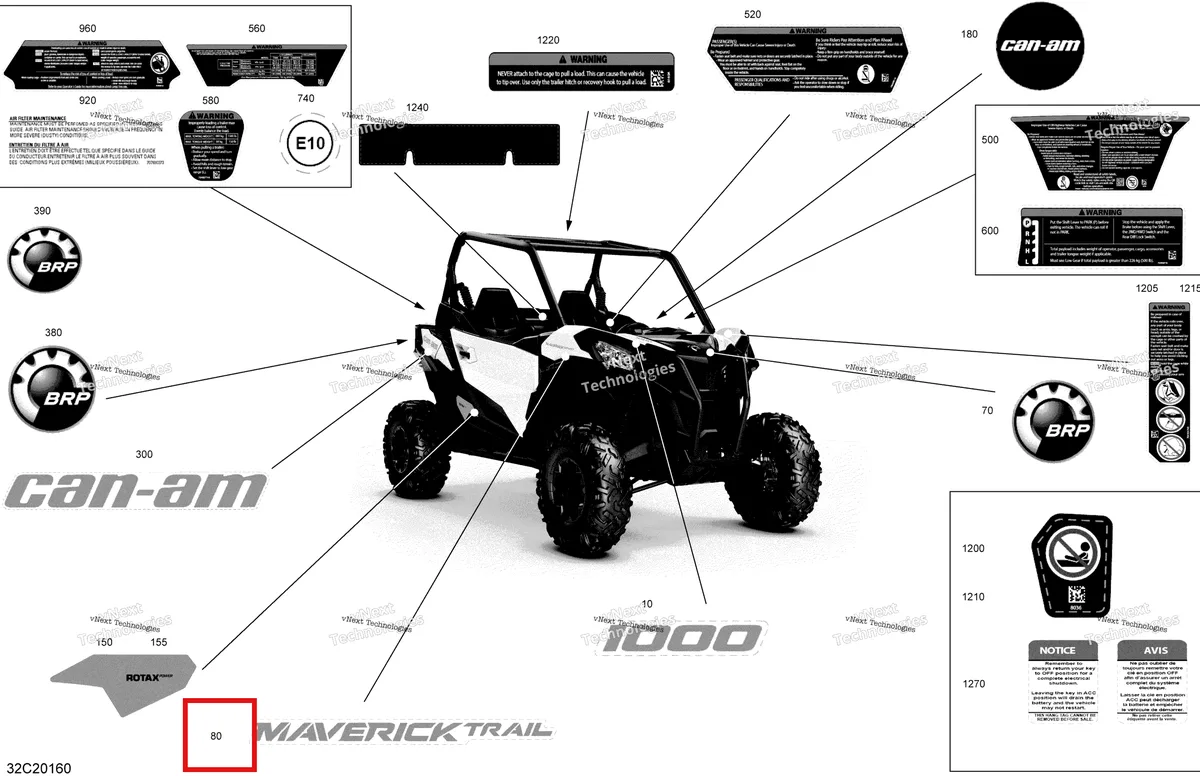 Деталь 704907967 на схеме узла 2020 Can-Am Maverick Sport 1000 - BASE Decals - Base