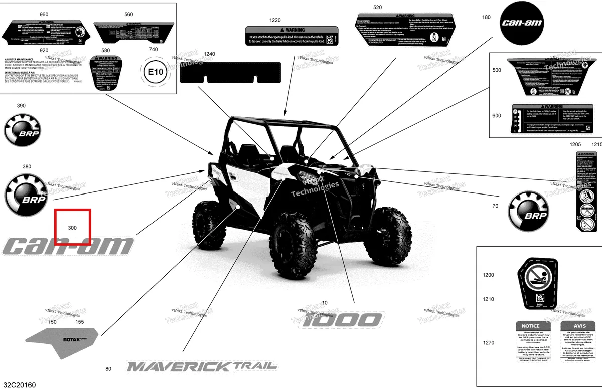 Деталь 704907969 на схеме узла 2020 Can-Am Maverick Sport 1000 - BASE Decals - Base