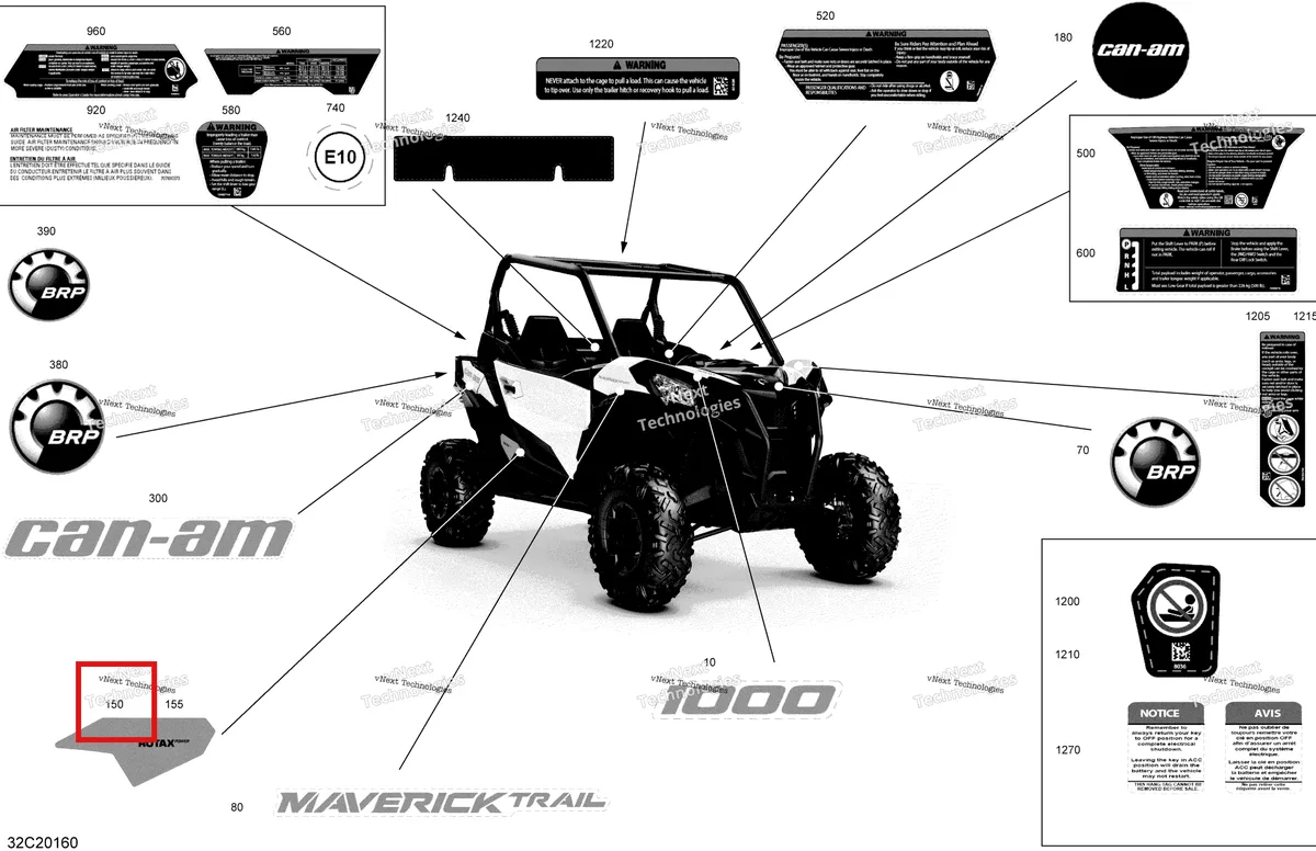 Деталь 704907970 на схеме узла 2020 Can-Am Maverick Sport 1000 - BASE Decals - Base