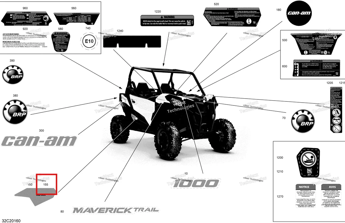 Деталь 704907971 на схеме узла 2020 Can-Am Maverick Sport 1000 - BASE Decals - Base