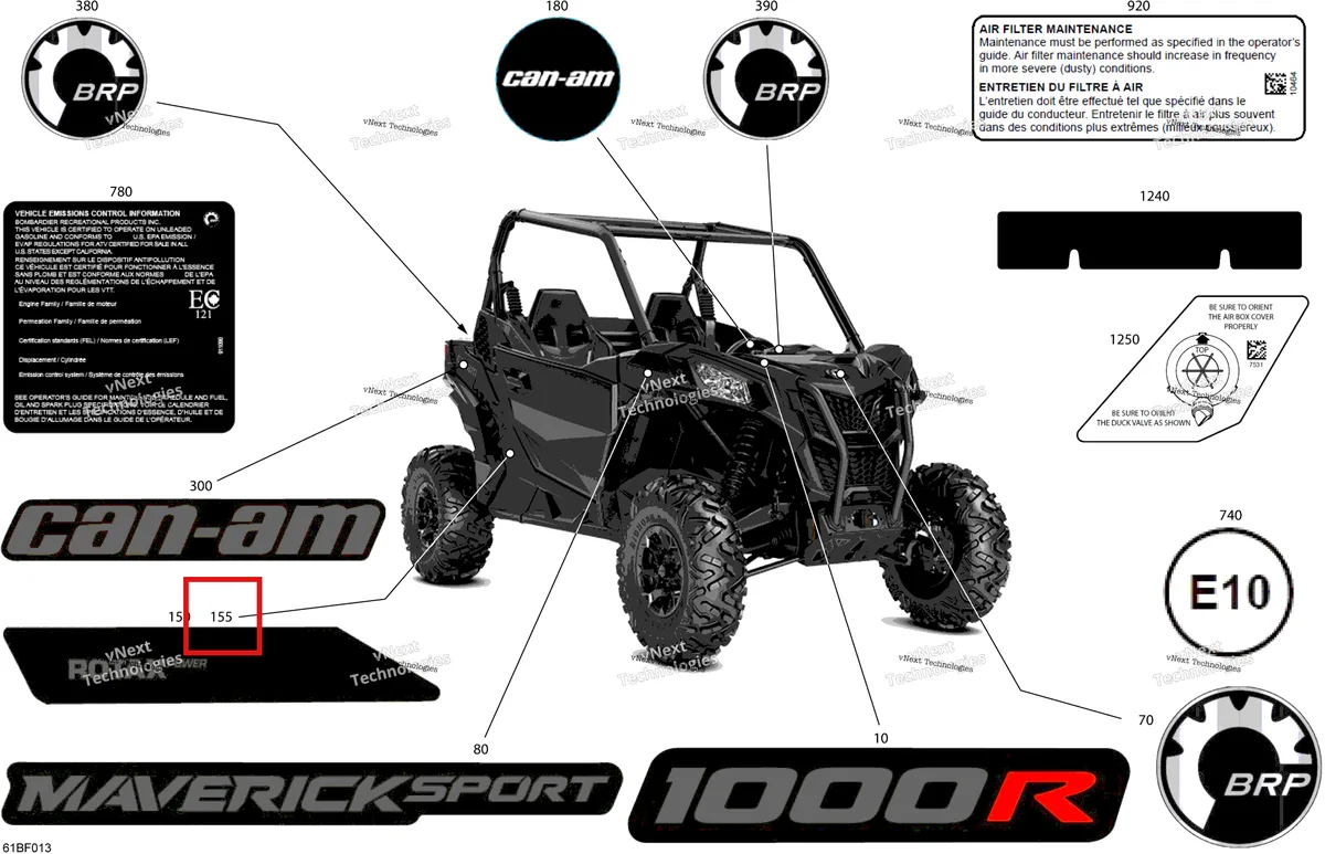 Деталь 704907978 на схеме узла 2026 Can-Am Maverick Sport - 1000R EFI - DPS - 9GTB - Timeless Black Metallic - 60