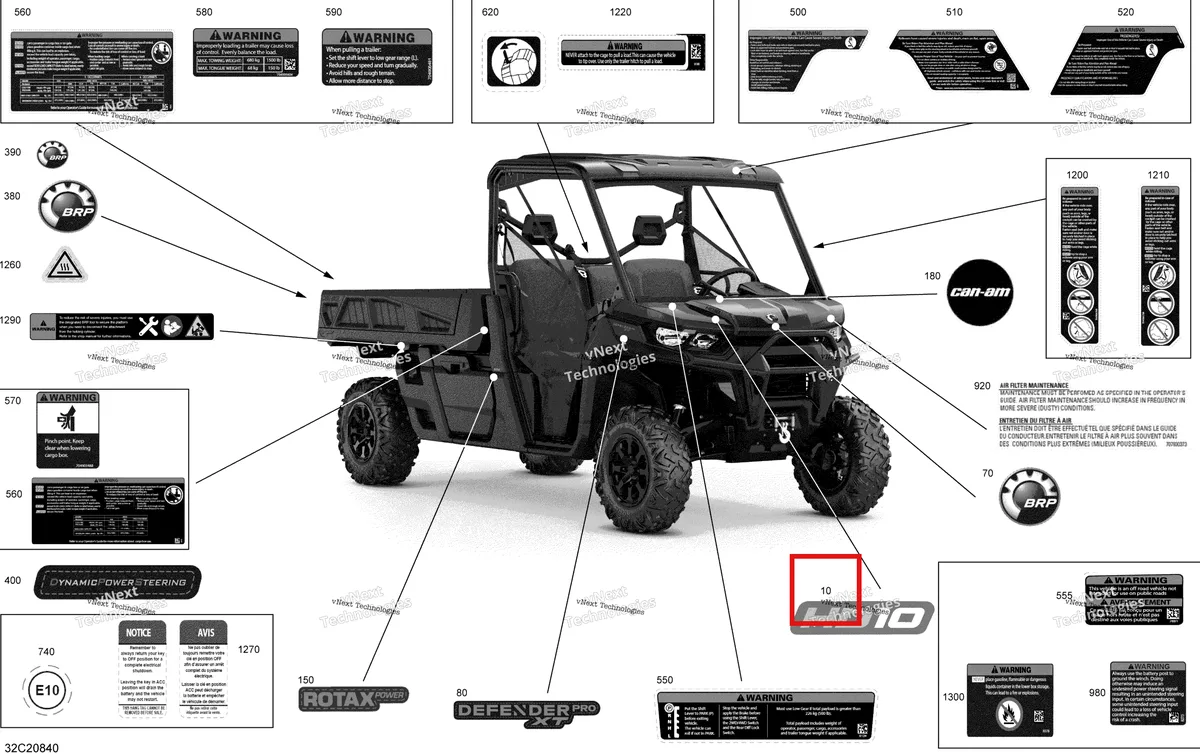 Деталь 704908063 на схеме узла 2020 Can-Am Defender PRO HD10 Decals - Xt