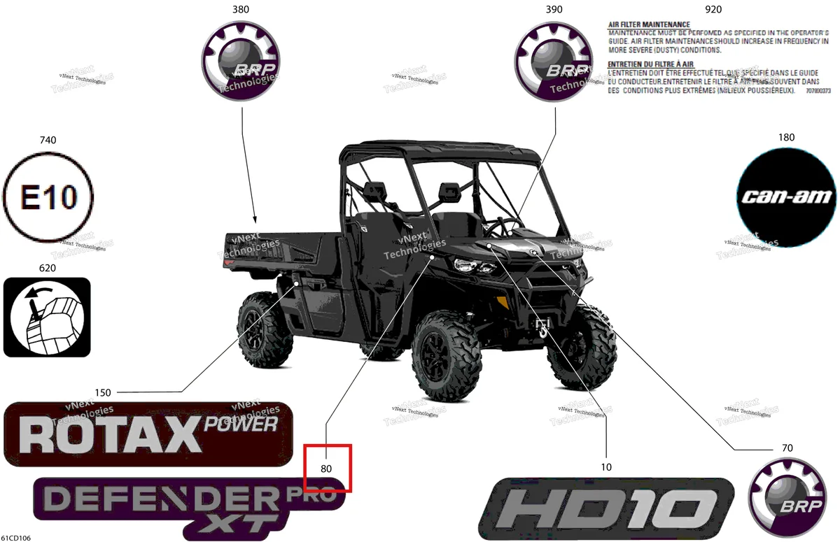 Деталь 704908064 на схеме узла 2024 Can-Am Defender PRO HD10 - XT - 6ERC - Timeless Black Metallic - 64