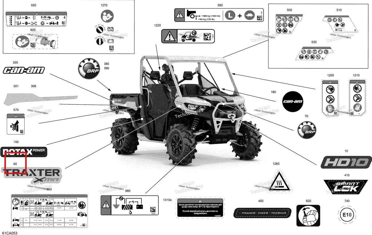 Деталь 704908073 на схеме узла 2021 Can-Am Traxter HD10 - XMR - CE Body - Decals