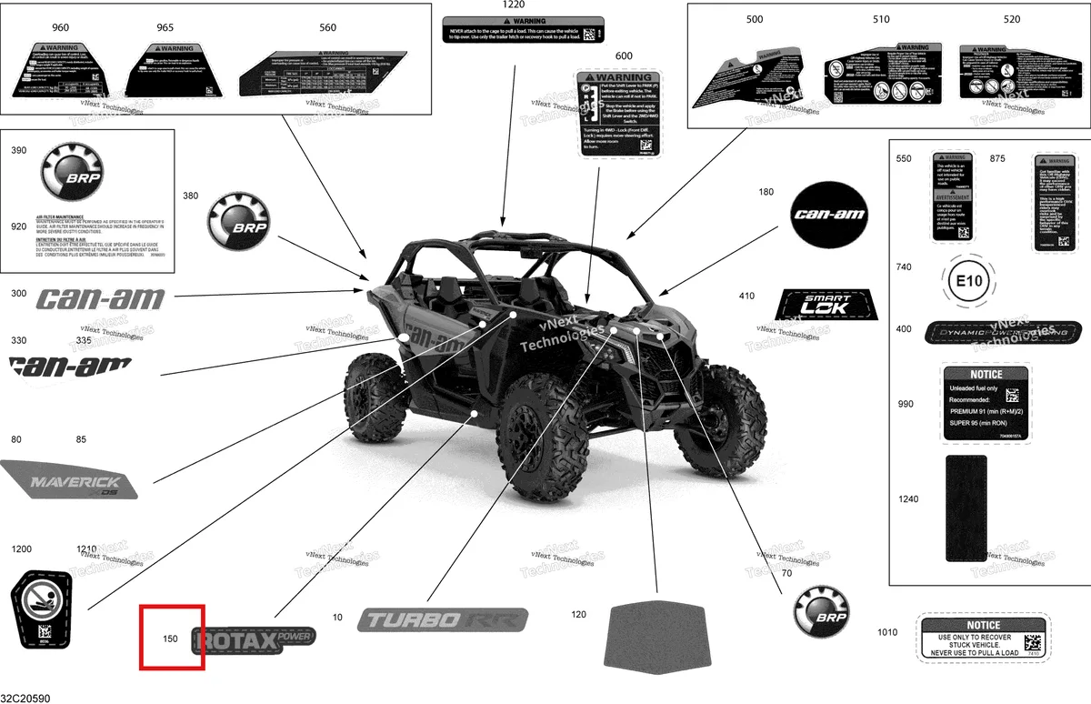 Деталь 704908092 на схеме узла 2020 Can-Am Maverick Turbo R, Turbo RR - STD XDS XRS Decals - Xds