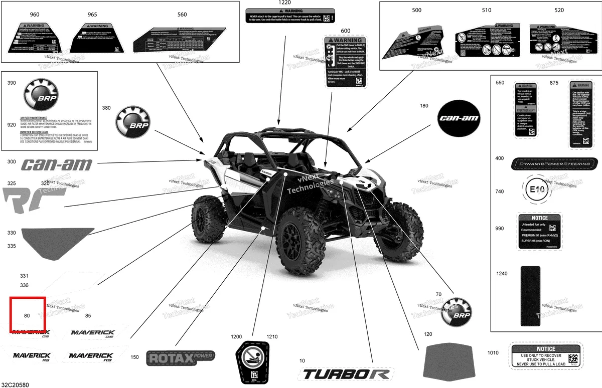 Деталь 704908145 на схеме узла 2020 Can-Am Maverick Turbo R, Turbo RR - STD XDS XRS Decals - Std