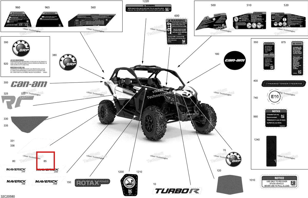 Деталь 704908148 на схеме узла 2020 Can-Am Maverick Turbo R, Turbo RR - STD XDS XRS Decals - Std