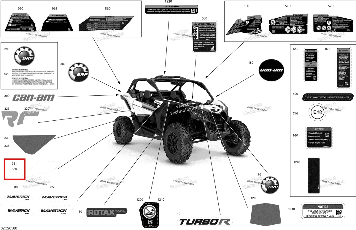 Деталь 704908191 на схеме узла 2020 Can-Am Maverick Turbo R, Turbo RR - STD XDS XRS Decals - Std