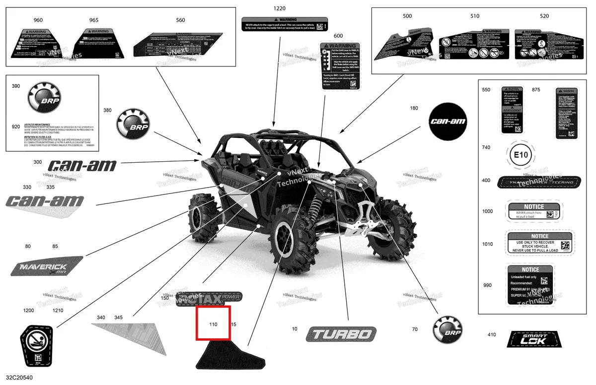 Деталь 704908192 на схеме узла 2020 Can-Am Maverick Turbo - XMR Decals - Xmr