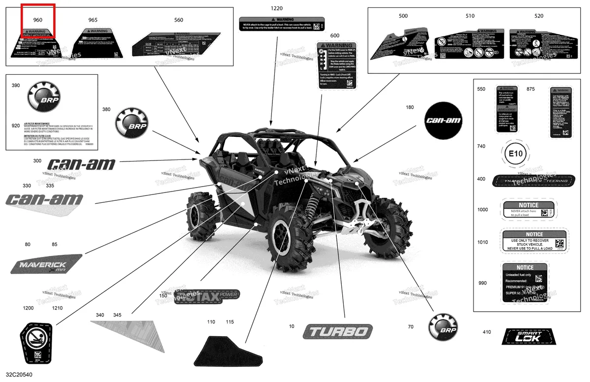 Деталь 704908236 на схеме узла 2020 Can-Am Maverick Turbo - XMR Decals - Xmr
