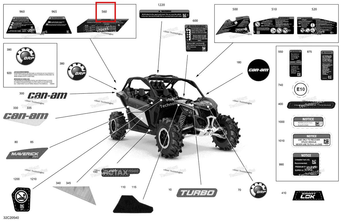 Деталь 704908240 на схеме узла 2020 Can-Am Maverick Turbo - XMR Decals - Xmr