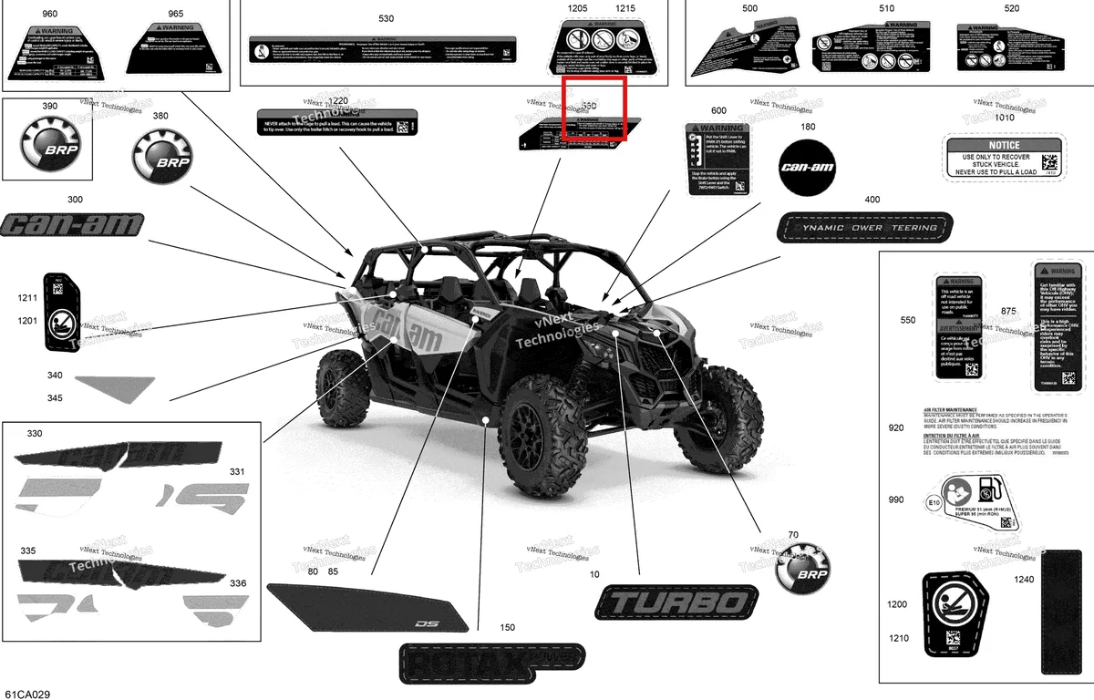 Деталь 704908241 на схеме узла 2021 Can-Am Maverick MAX Turbo - DS Body - Decals