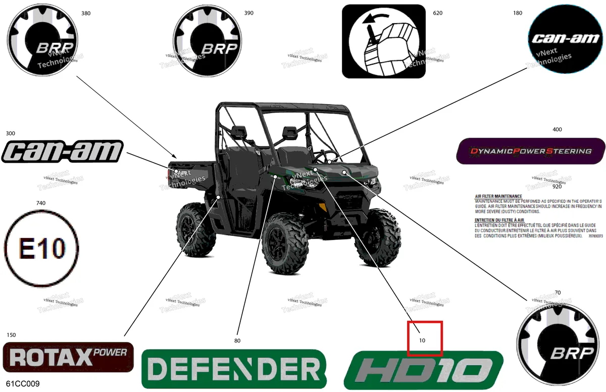Деталь 704908366 на схеме узла 2023 Can-Am Defender HD10 - DPS Body - Decals
