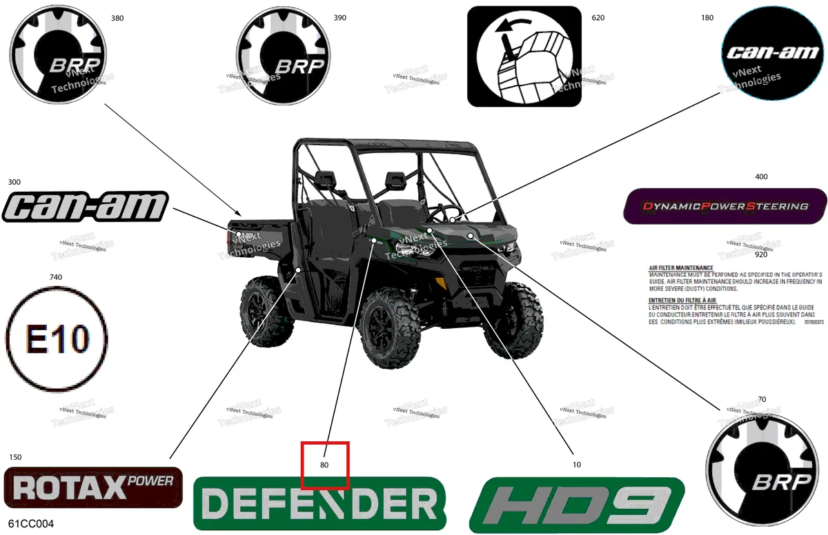 Деталь 704908367 на схеме узла 2023 Can-Am Defender HD9 - DPS Body - Decals