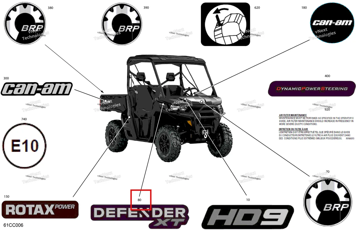 Деталь 704908368 на схеме узла 2023 Can-Am Defender HD9 - XT Body - Decals
