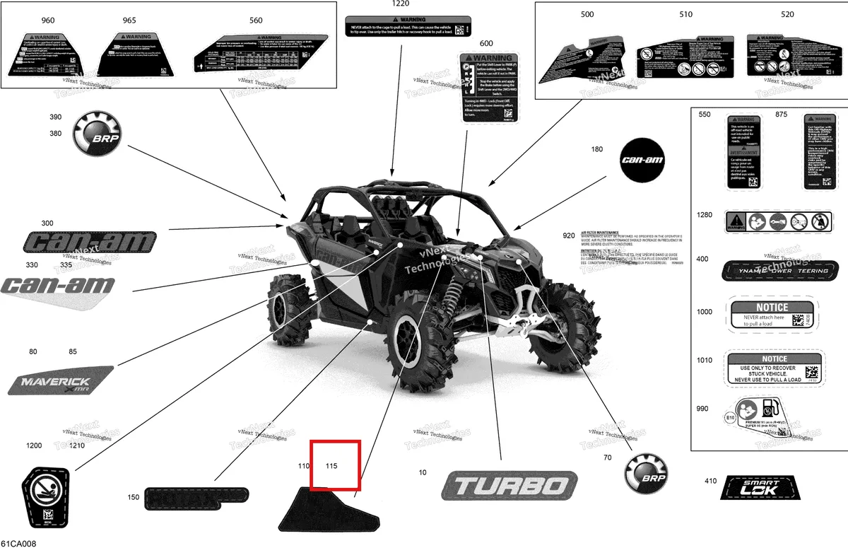 Деталь 704908424 на схеме узла 2021 Can-Am Maverick Turbo - XMR Body - Decals