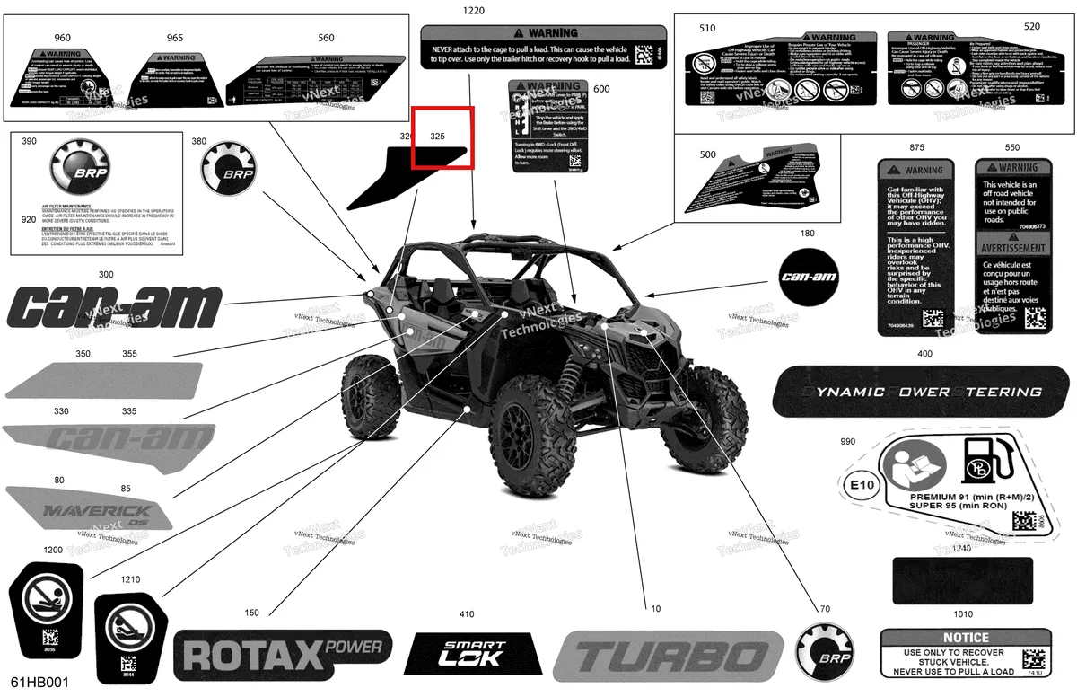 Деталь 704908441 на схеме узла 2022 Can-Am Maverick Turbo - DS Body - Decals