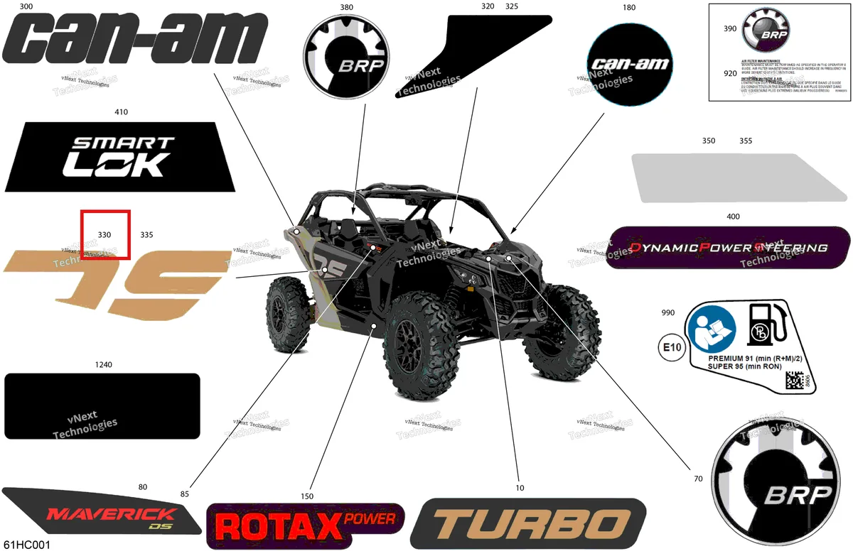 Деталь 704908442 на схеме узла 2023 Can-Am Maverick Turbo - DS Body - Decals