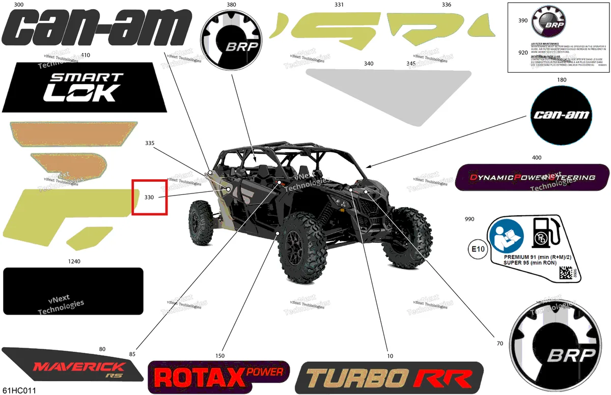 Деталь 704908450 на схеме узла 2023 Can-Am Maverick MAX Turbo RR - RS Body - Decals