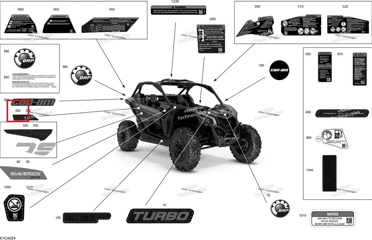 Деталь 704908461 на схеме узла 2021 Can-Am Maverick Turbo - DS Body - Decals