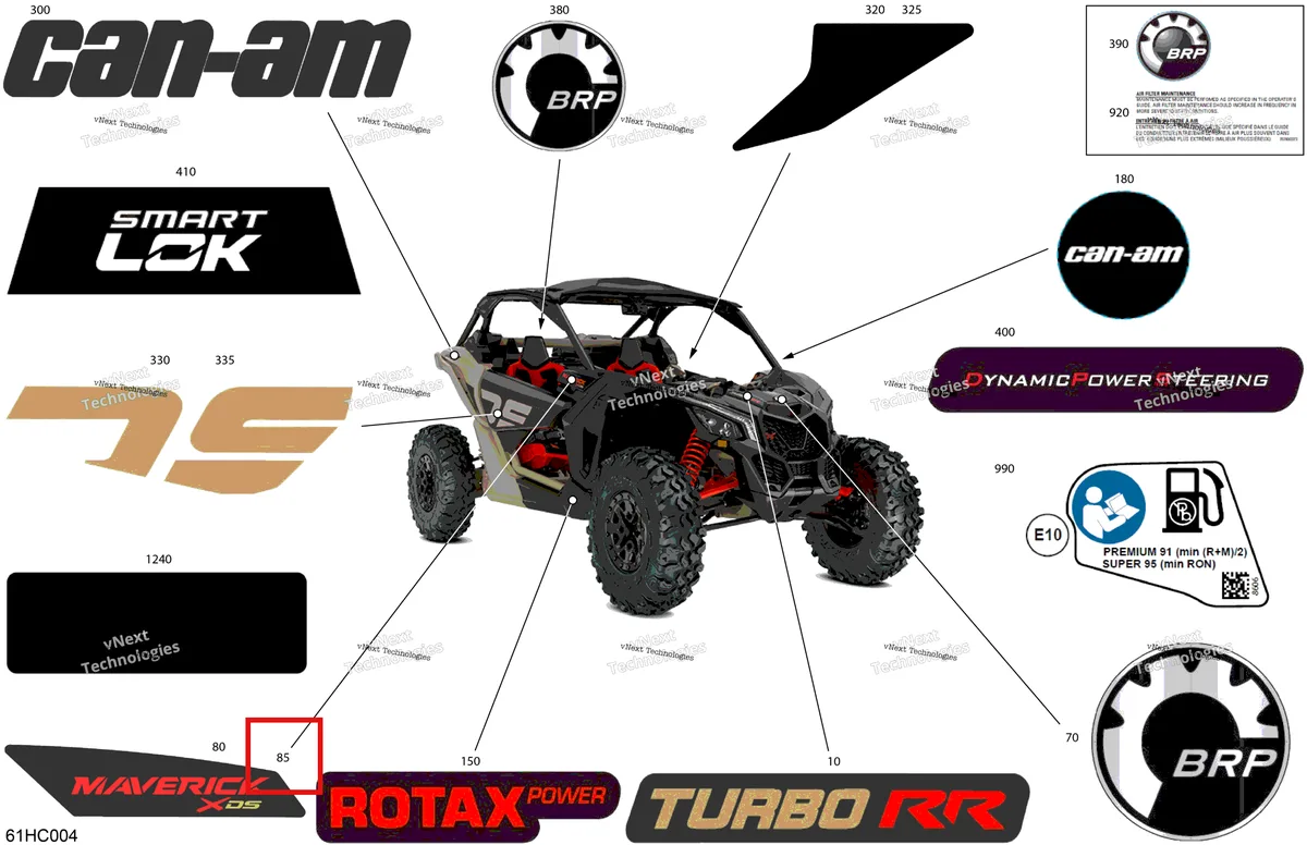 Деталь 704908470 на схеме узла 2023 Can-Am Maverick Turbo RR - XDS Body - Decals