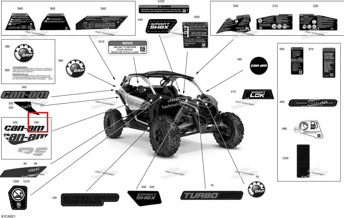 Деталь 704908490 на схеме узла 2021 Can-Am Maverick Turbo RR - XDS XRS Body - Decals - Xrs