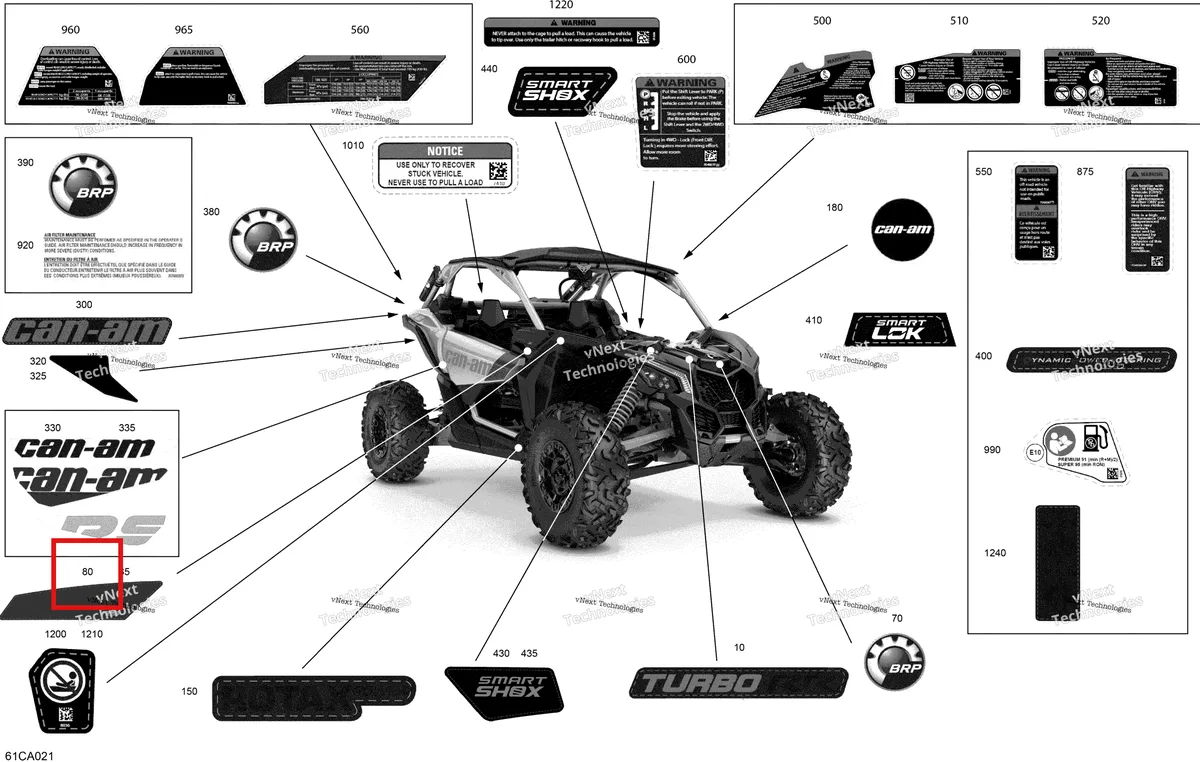Деталь 704908491 на схеме узла 2021 Can-Am Maverick Turbo RR - XDS XRS Body - Decals - Xrs