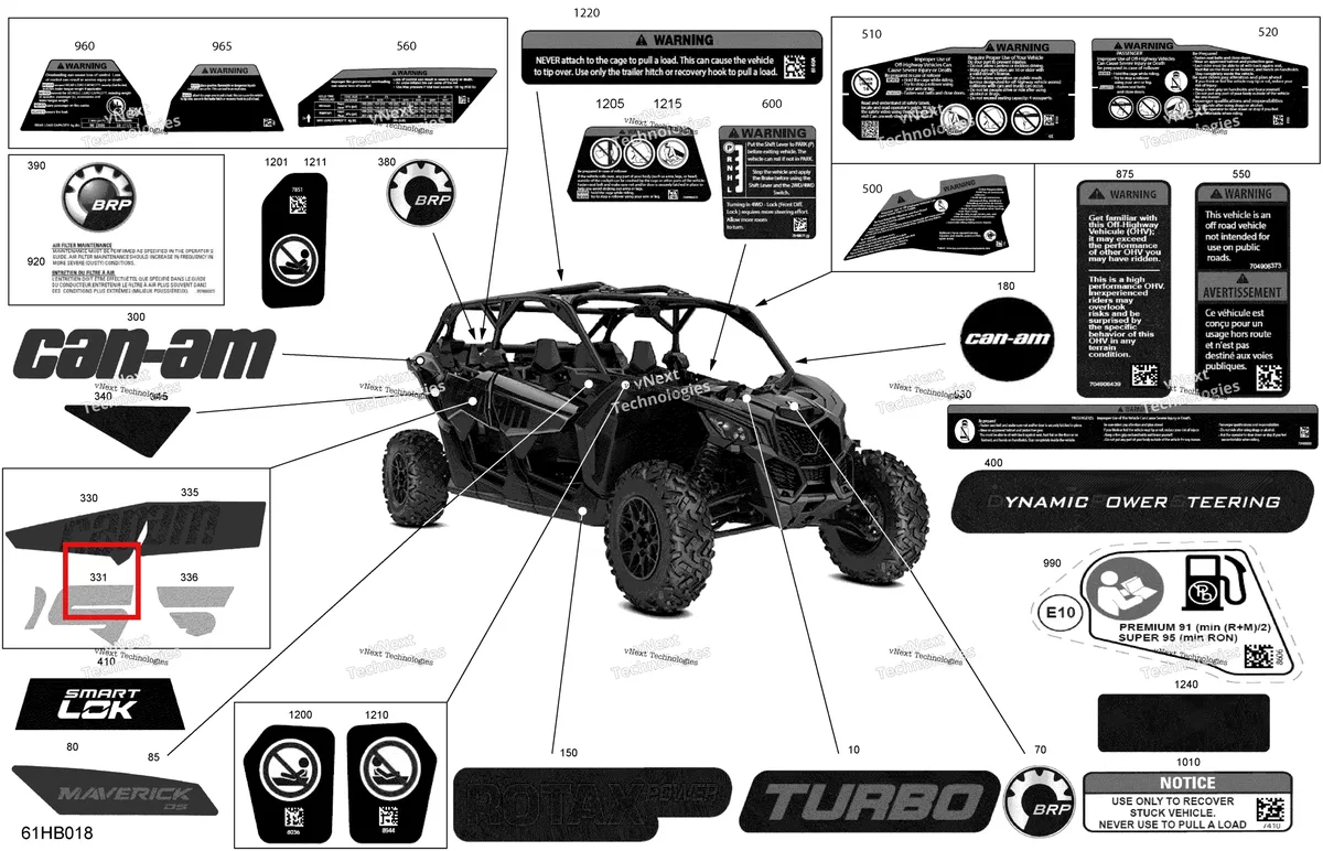 Деталь 704908507 на схеме узла 2022 Can-Am Maverick MAX Turbo - DS Body - Decals