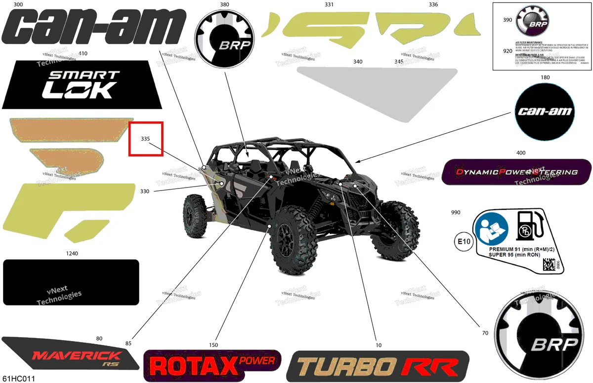 Деталь 704908508 на схеме узла 2023 Can-Am Maverick MAX Turbo RR - RS Body - Decals