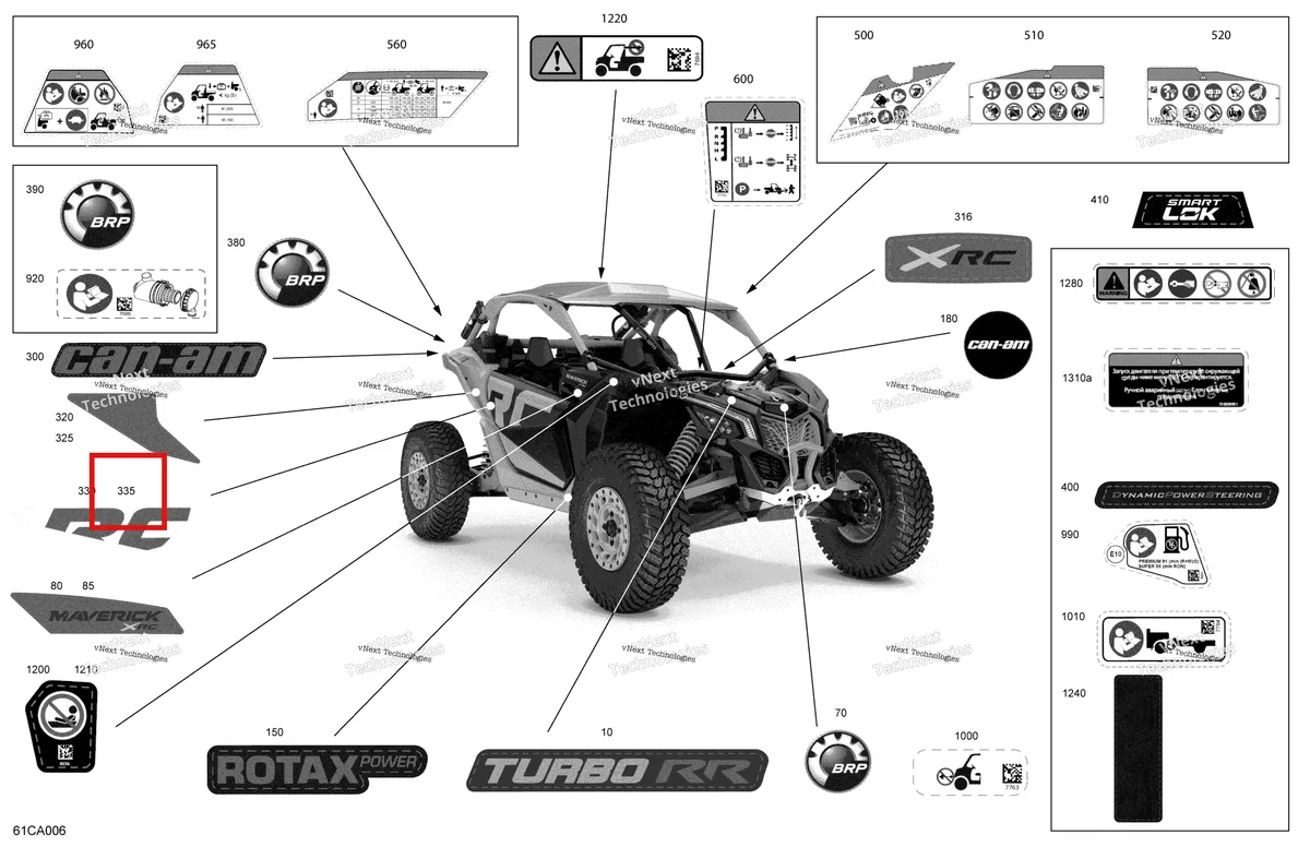 Деталь 704908513 на схеме узла 2021 Can-Am Maverick Turbo RR - XRC - CE Body - Decals