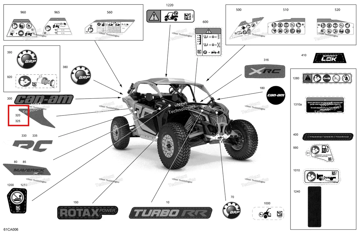 Деталь 704908514 на схеме узла 2021 Can-Am Maverick Turbo RR - XRC - CE Body - Decals