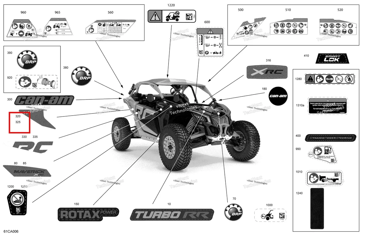 Деталь 704908515 на схеме узла 2021 Can-Am Maverick Turbo RR - XRC - CE Body - Decals