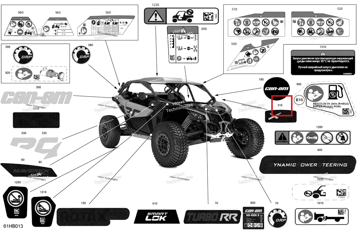 Деталь 704908516 на схеме узла 2022 Can-Am Maverick Turbo RR - XRC - CE Body - Decals