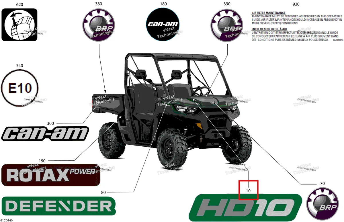 Деталь 704908523 на схеме узла 2024 Can-Am Defender HD10 - DPS - 8BRA - Tundra Green - 64
