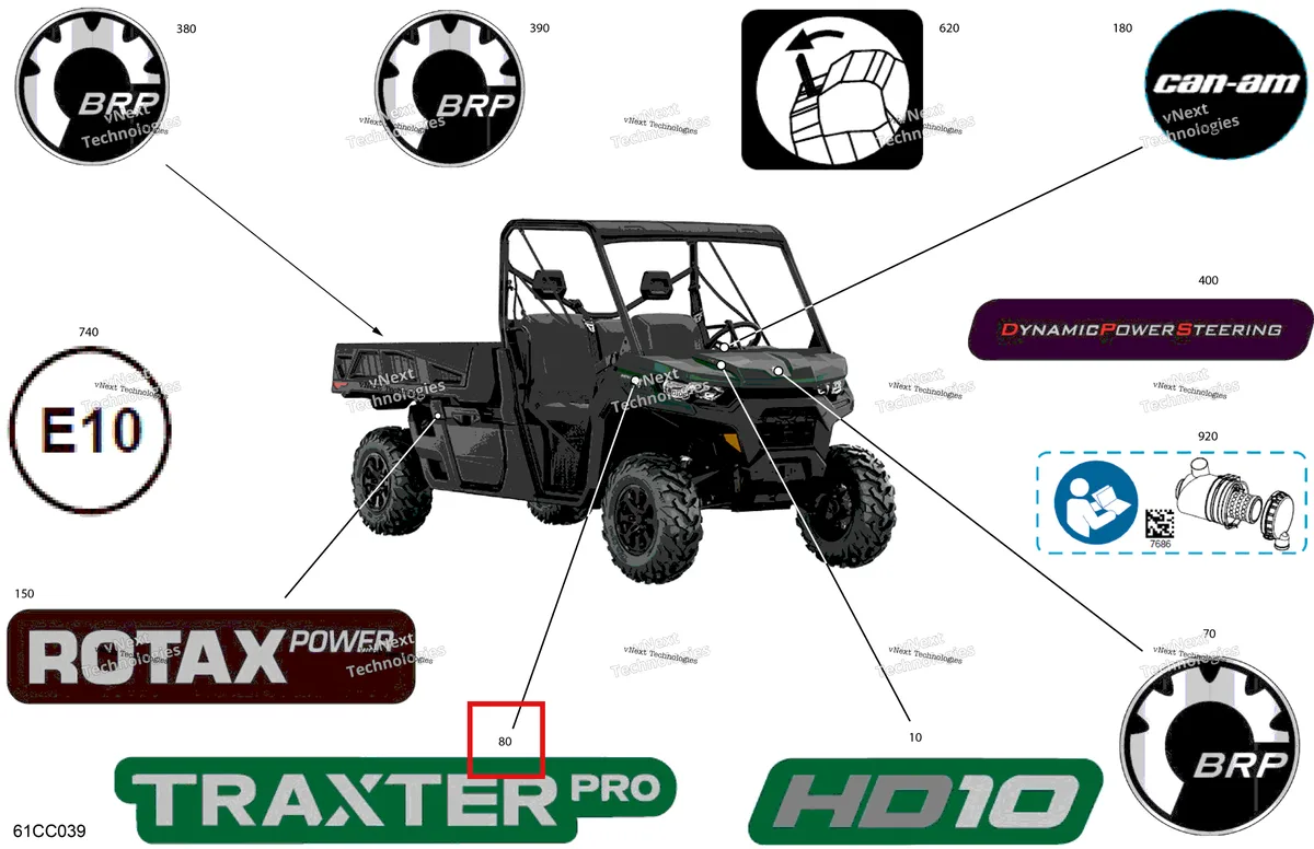 Деталь 704908524 на схеме узла 2023 Can-Am Traxter PRO HD10 - DPS - CE Body - Decals