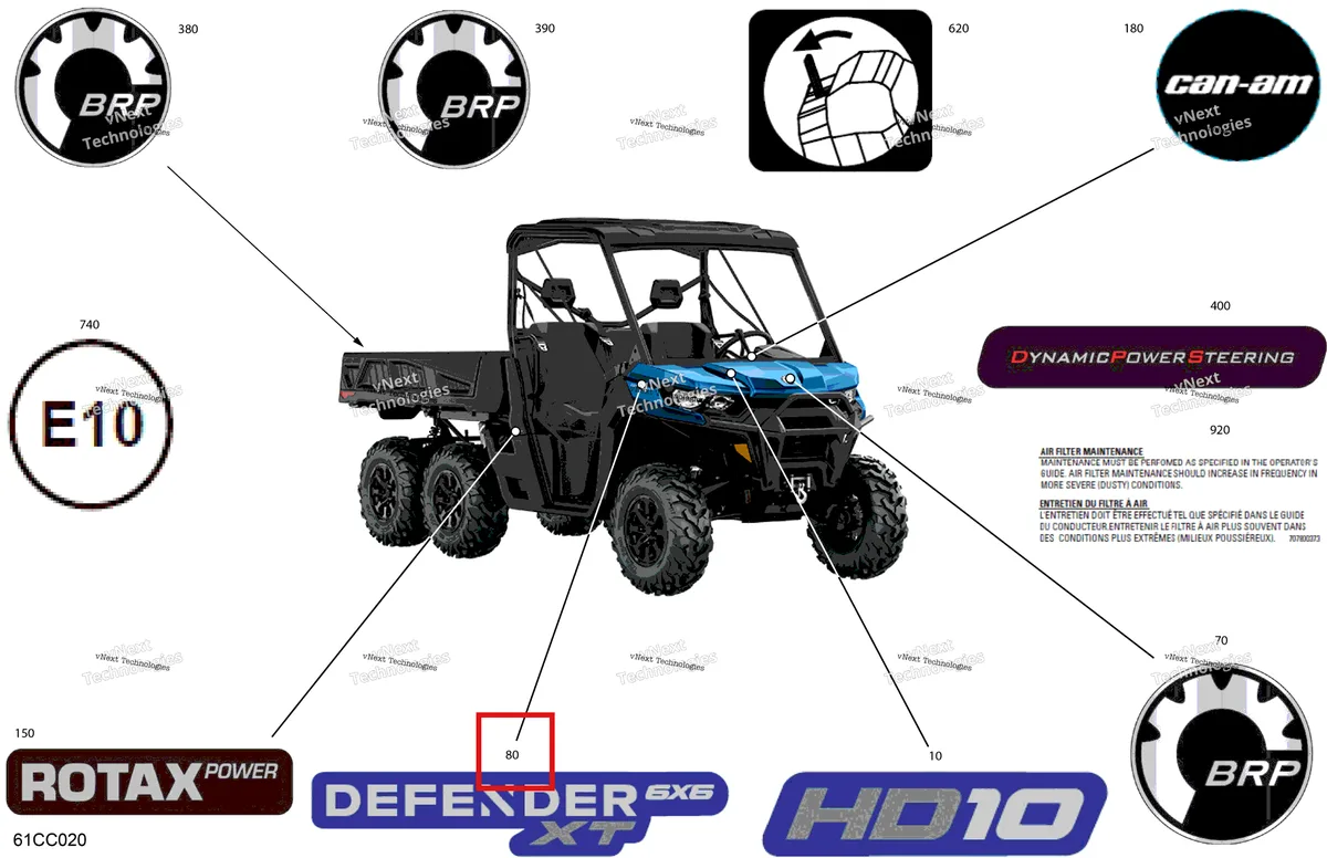 Деталь 704908530 на схеме узла 2023 Can-Am Defender 6X6 HD10 - XT Body - Decals