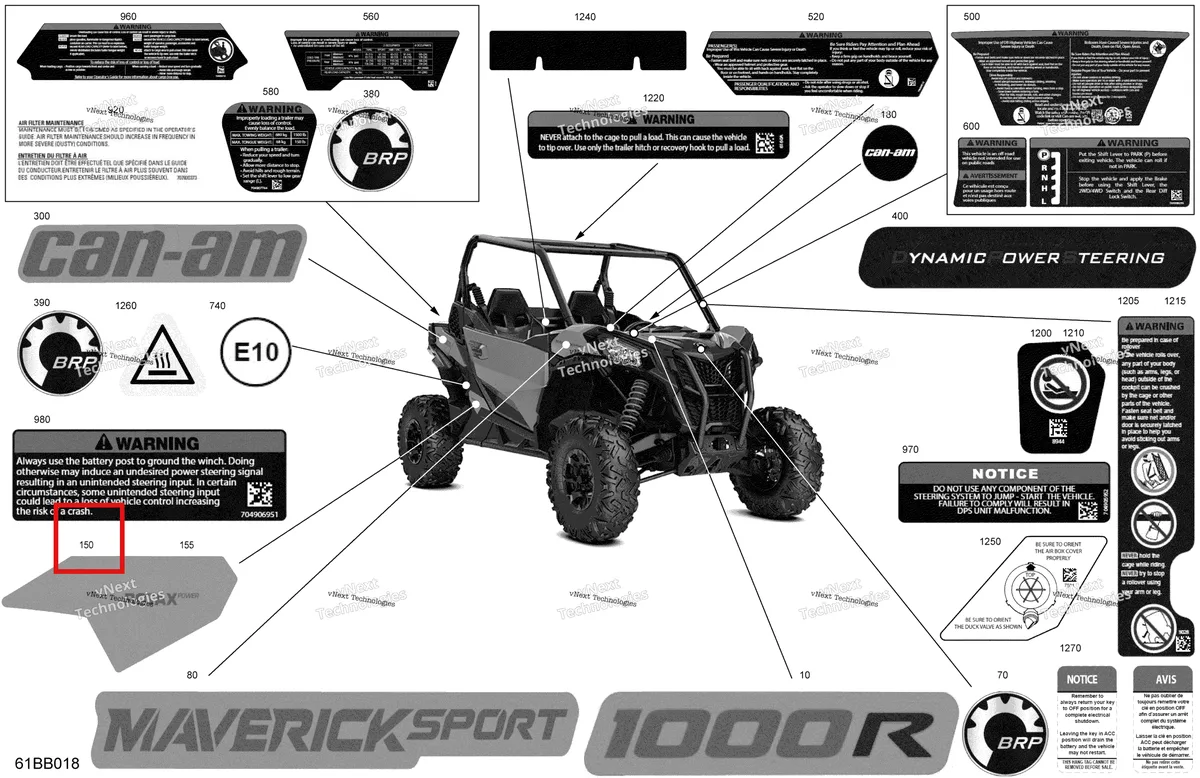Деталь 704908537 на схеме узла 2022 Can-Am Maverick Sport 1000R - DPS Body - Decals
