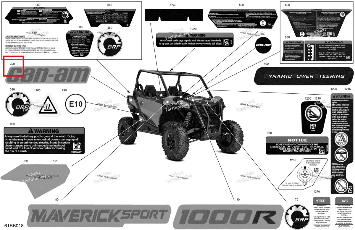 Деталь 704908539 на схеме узла 2022 Can-Am Maverick Sport 1000R - DPS Body - Decals